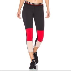 Splits59 Black, Red, and Cream Colorblock Leggings